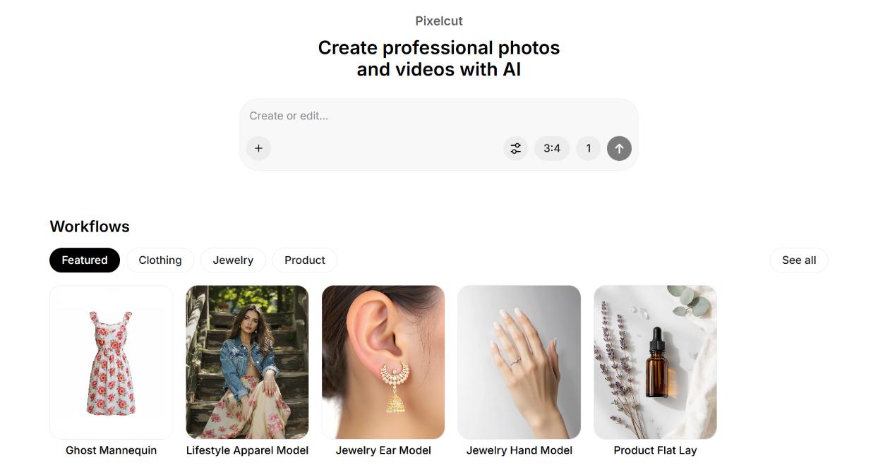 Pixelcut.ai 界面截图