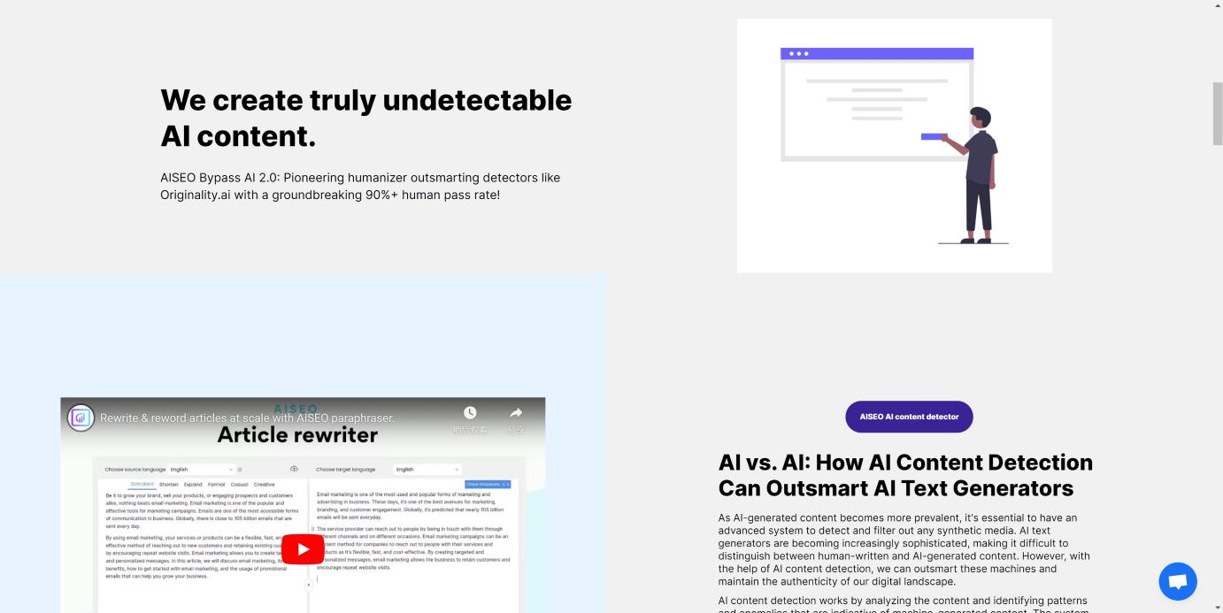 AISEO AI Content Detector 界面截图