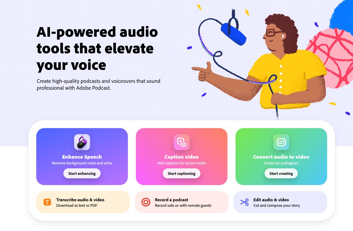 Adobe Podcast 界面截图