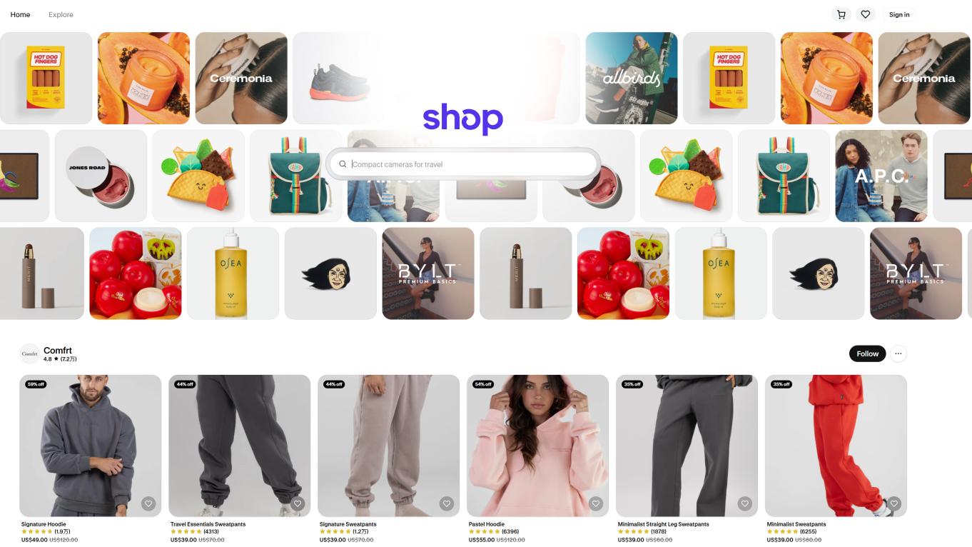 Shop.app – Shopify 官方 AI 购物助手 界面截图