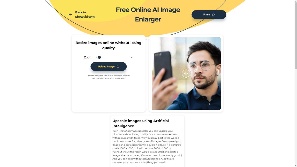 PhotoAid lmage Upscaler 界面截图