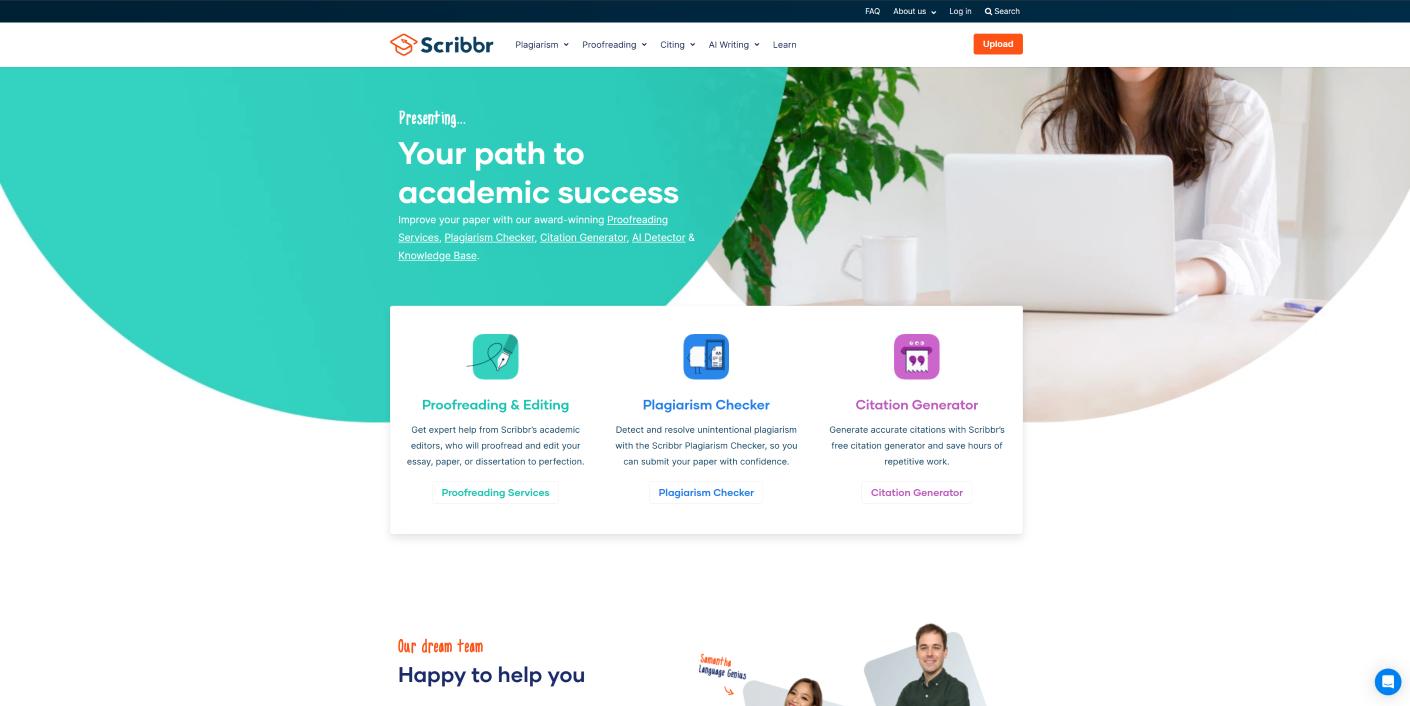 Scribbr AI 界面截图
