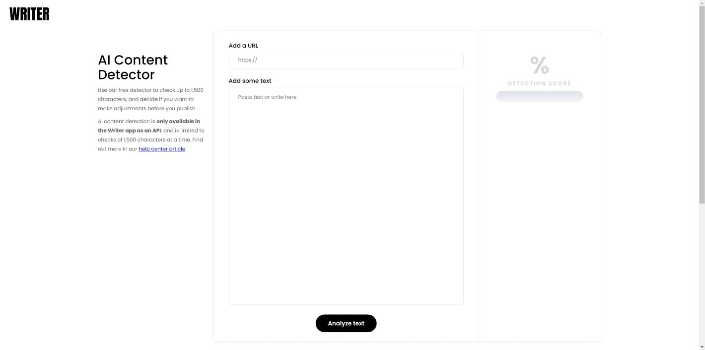 AI Content Detector 界面截图