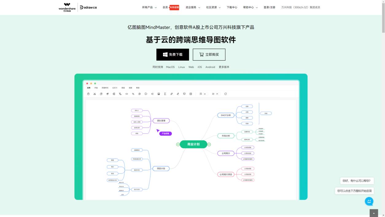 亿图脑图 界面截图