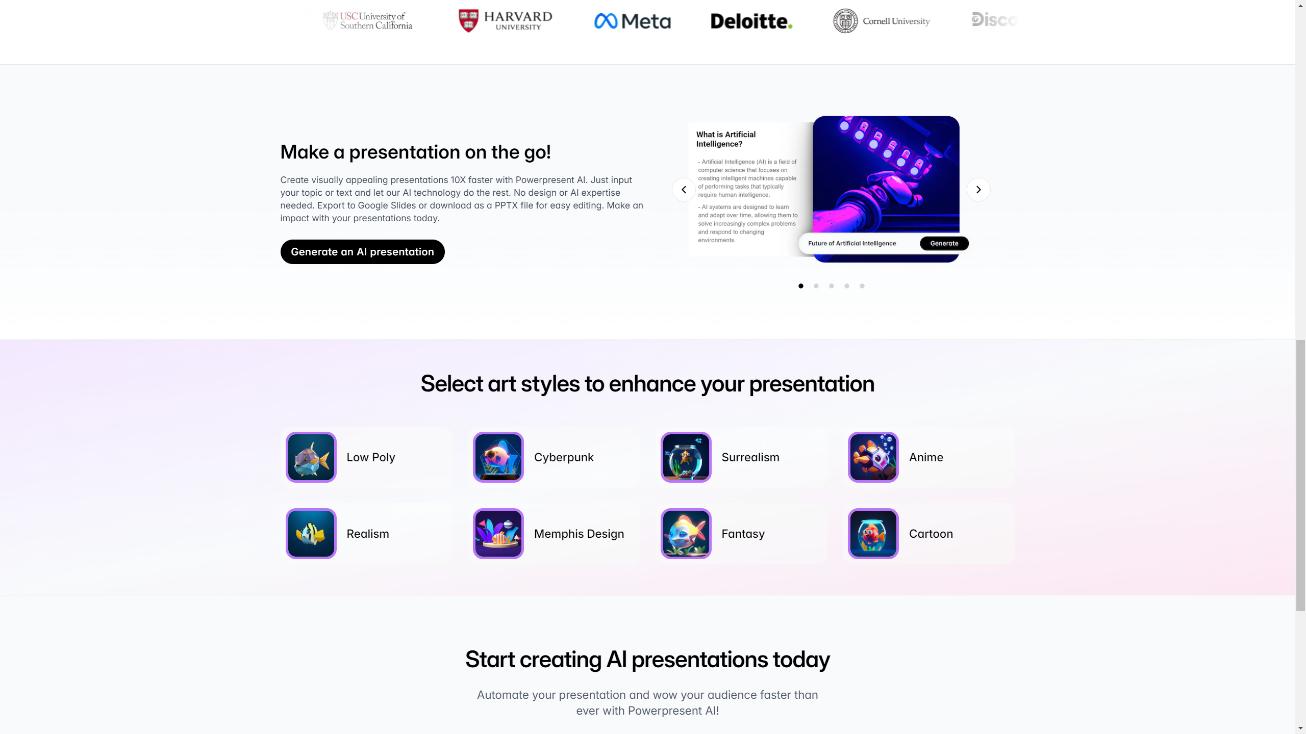 Powerpresent AI 界面截图