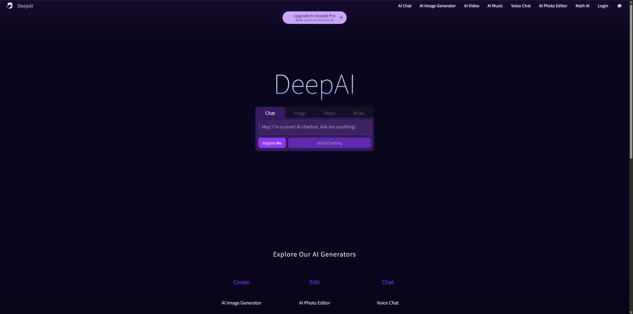 DeepAI 界面截图