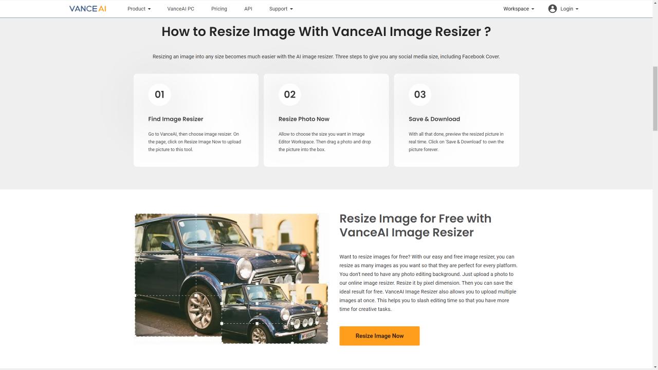 VanceAl Image Resizer 界面截图