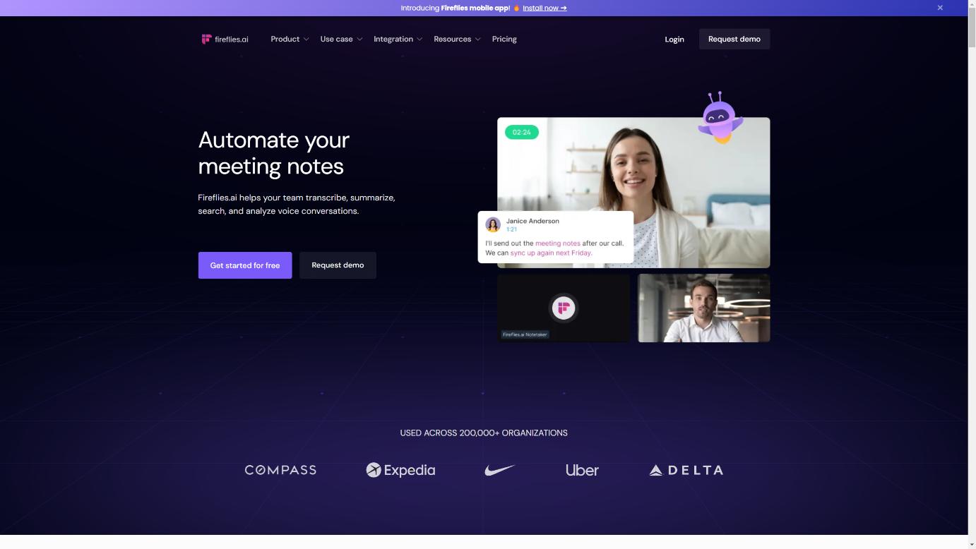 Fireflies.ai 界面截图