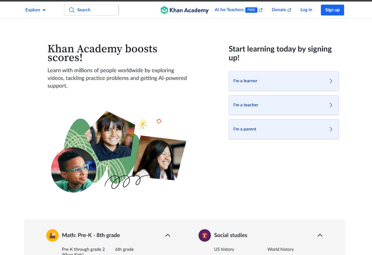 Khan Academy Khanmigo 界面截图